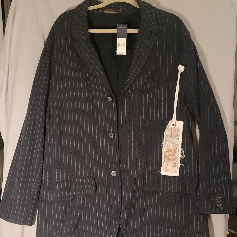 Ralph Lauren Black and White Striped Blazer
